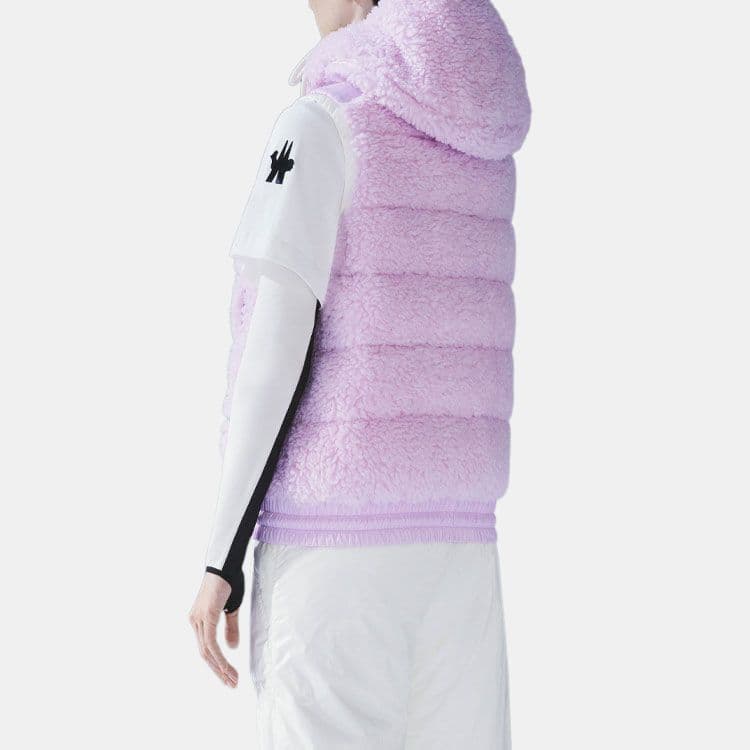Moncler Cropped Fleece Gilet 'Pink'