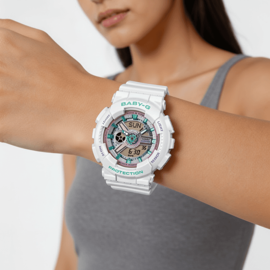 CASIO BABY G BA 110 Collection Quartz Movement Resin Strap Watch Watch Multicolor Watch Dial