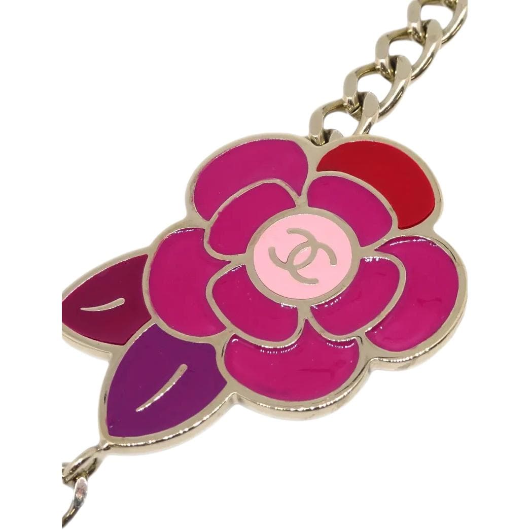 CHANEL Pre Owned 2005 Camellia Charm Chain Belt