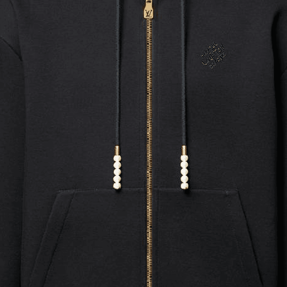 LOUIS VUITTON Embroidered Zipped Jersey Hoodie