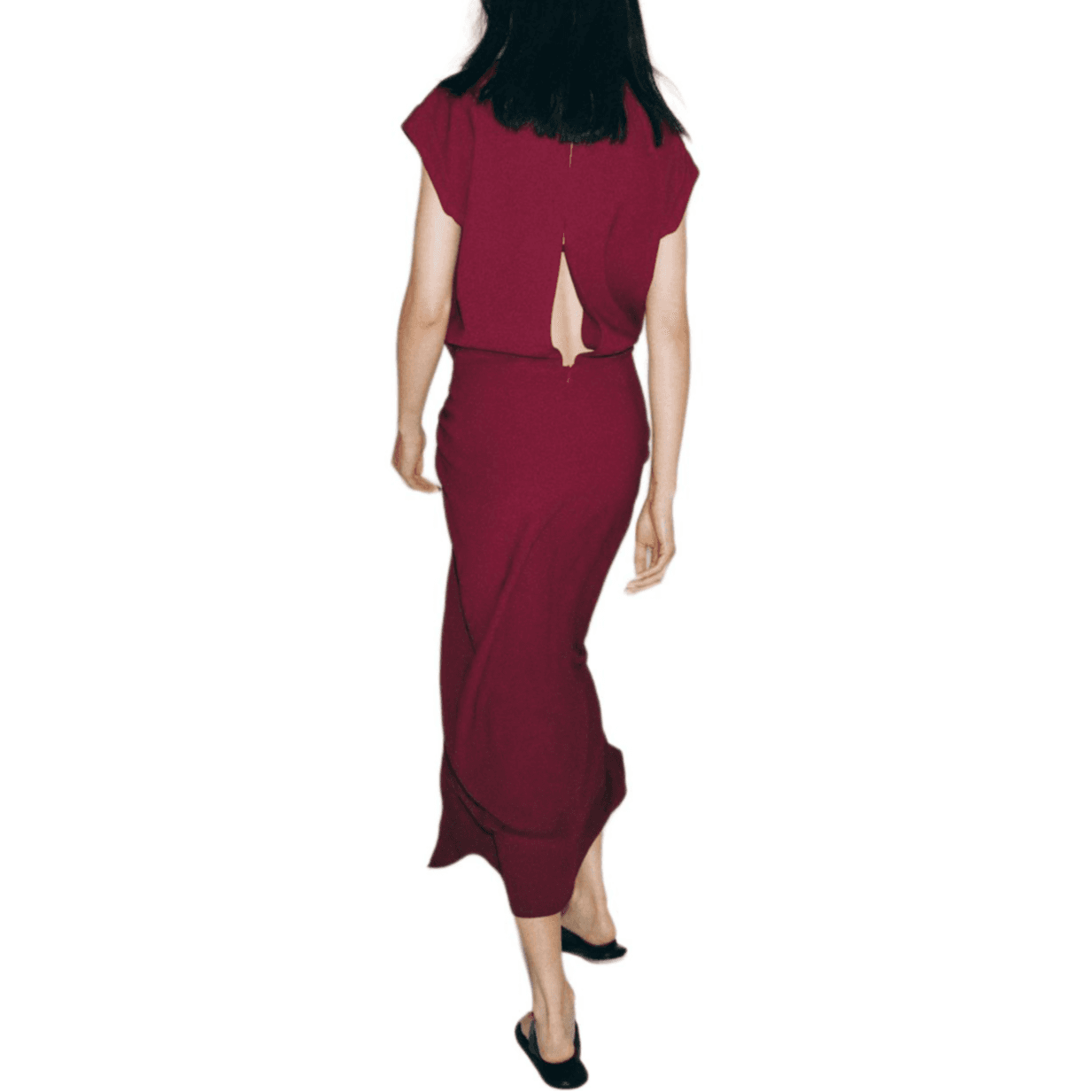 ZARA ZW Sleeveless Burgundy Red Color Crew Neck Moderate