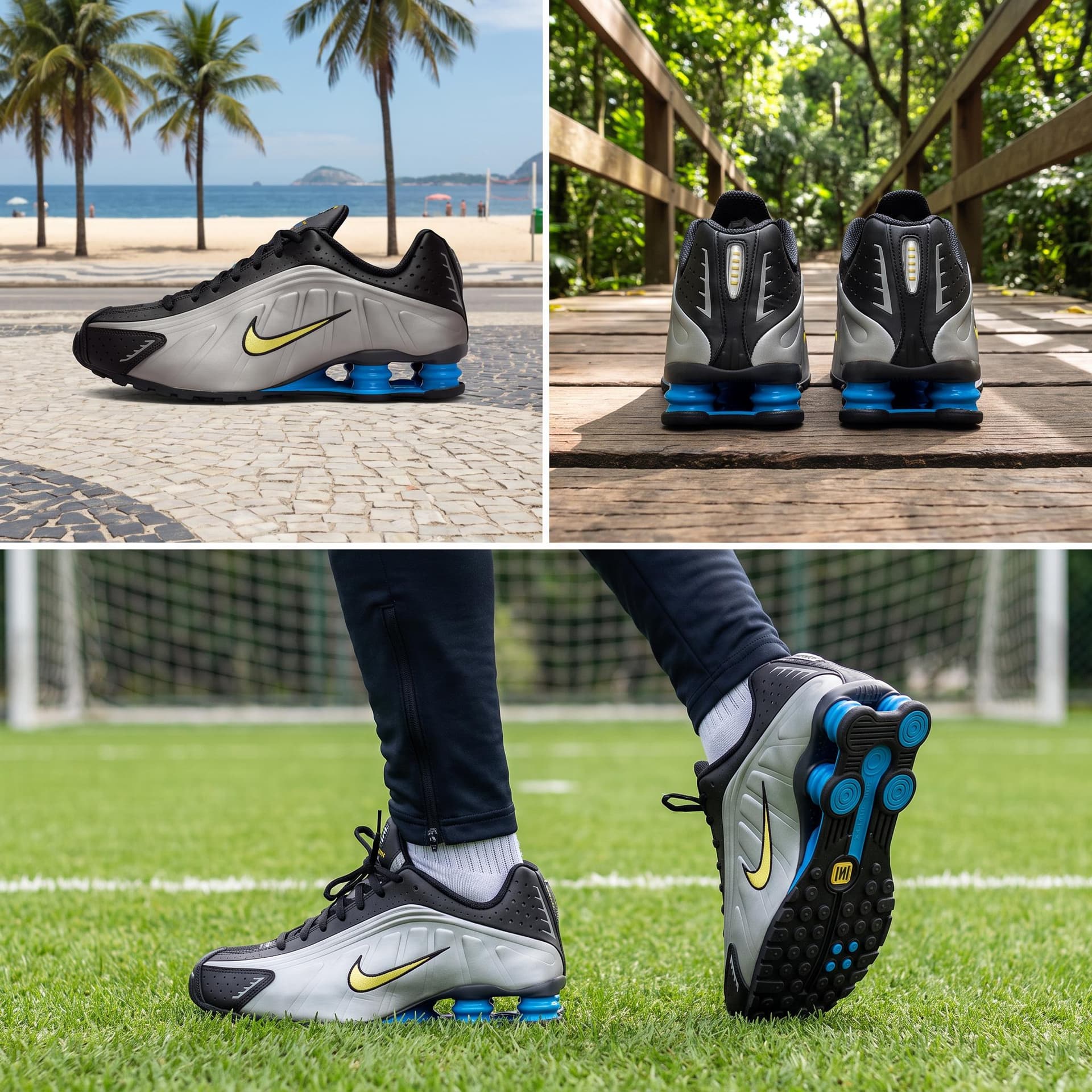 Nike Shox R4 Breathable Gray Black