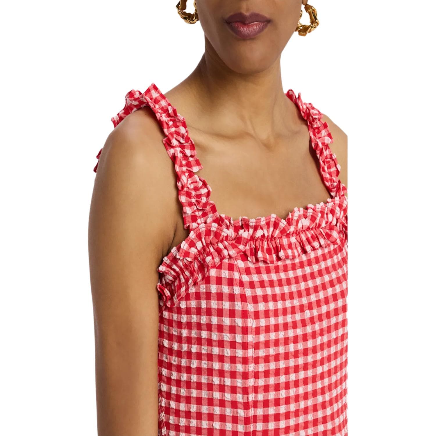 GANNI SS25 Dress Race Red