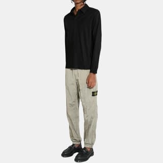 STONE ISLAND Logo Patch Straight Leg Trousers