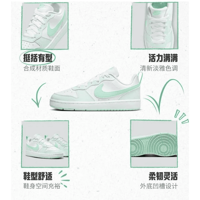 Nike Court Borough RECRAFT White Cyan