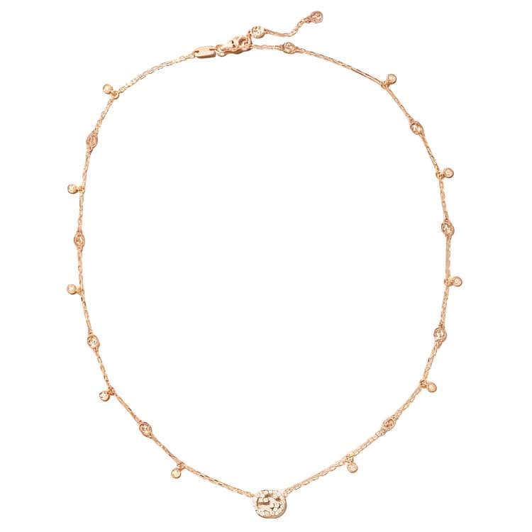 GUCCI Interlocking Diamond Necklaces Gold