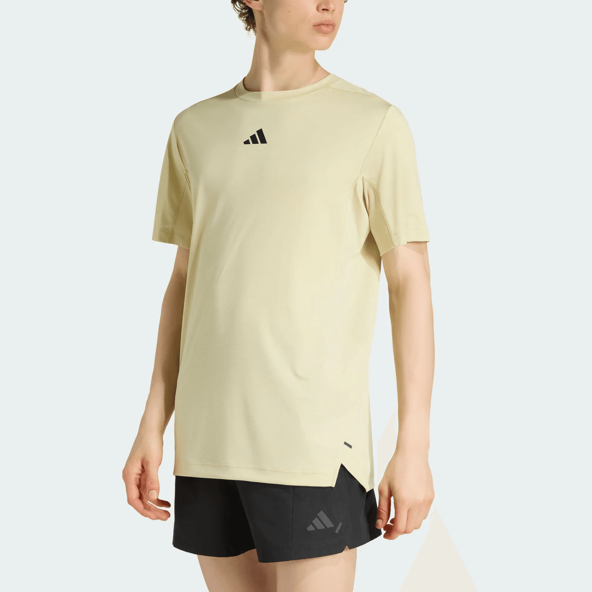 Adidas D4T QuickDry TShirts Yellow Crew Neck Moderate