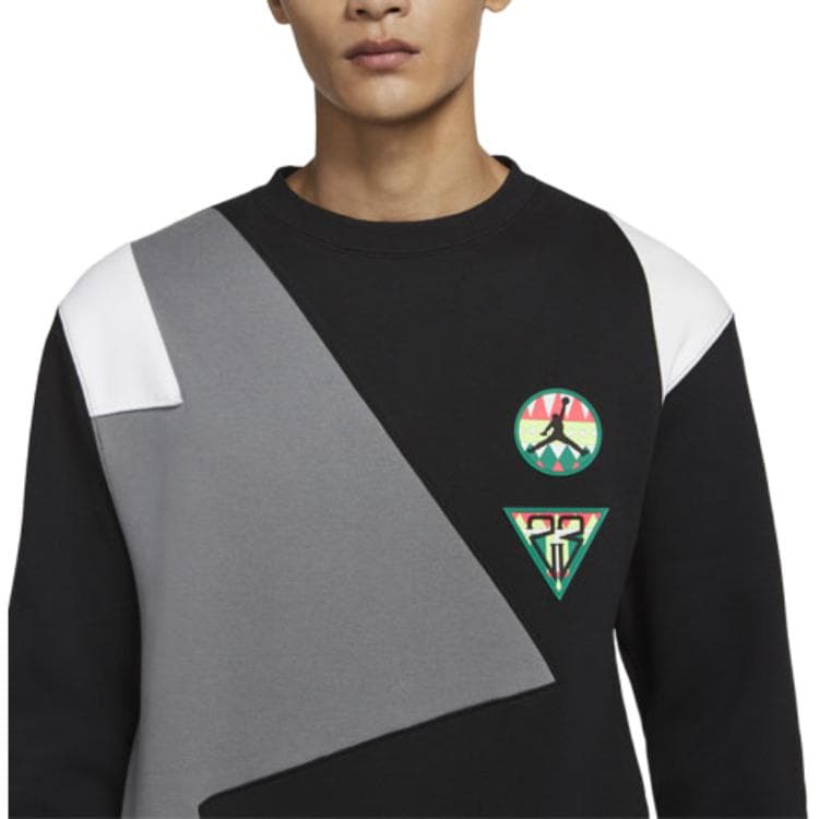 Jordan Sweatshirts Black Crew Neck Moderate Straight Fit