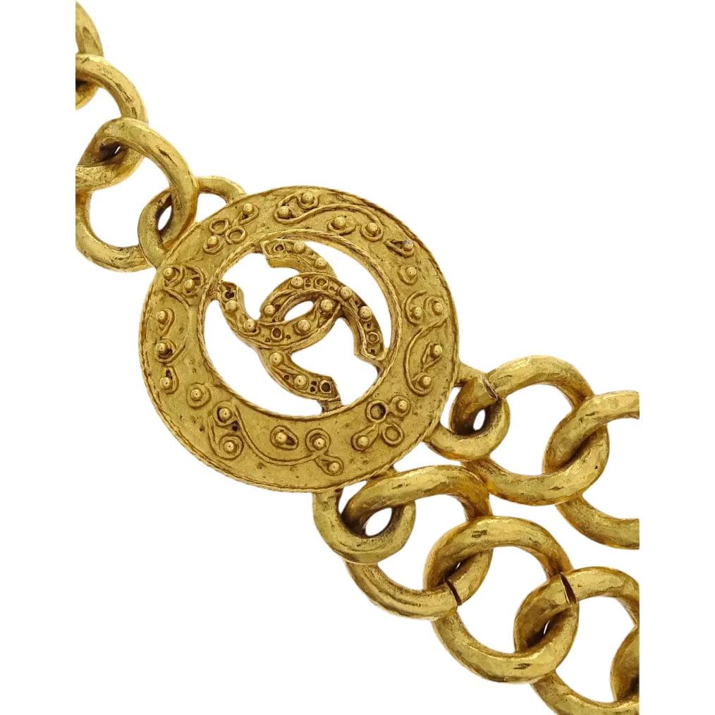 CHANEL Gold Plated Waist Chains Gold 3.6CM