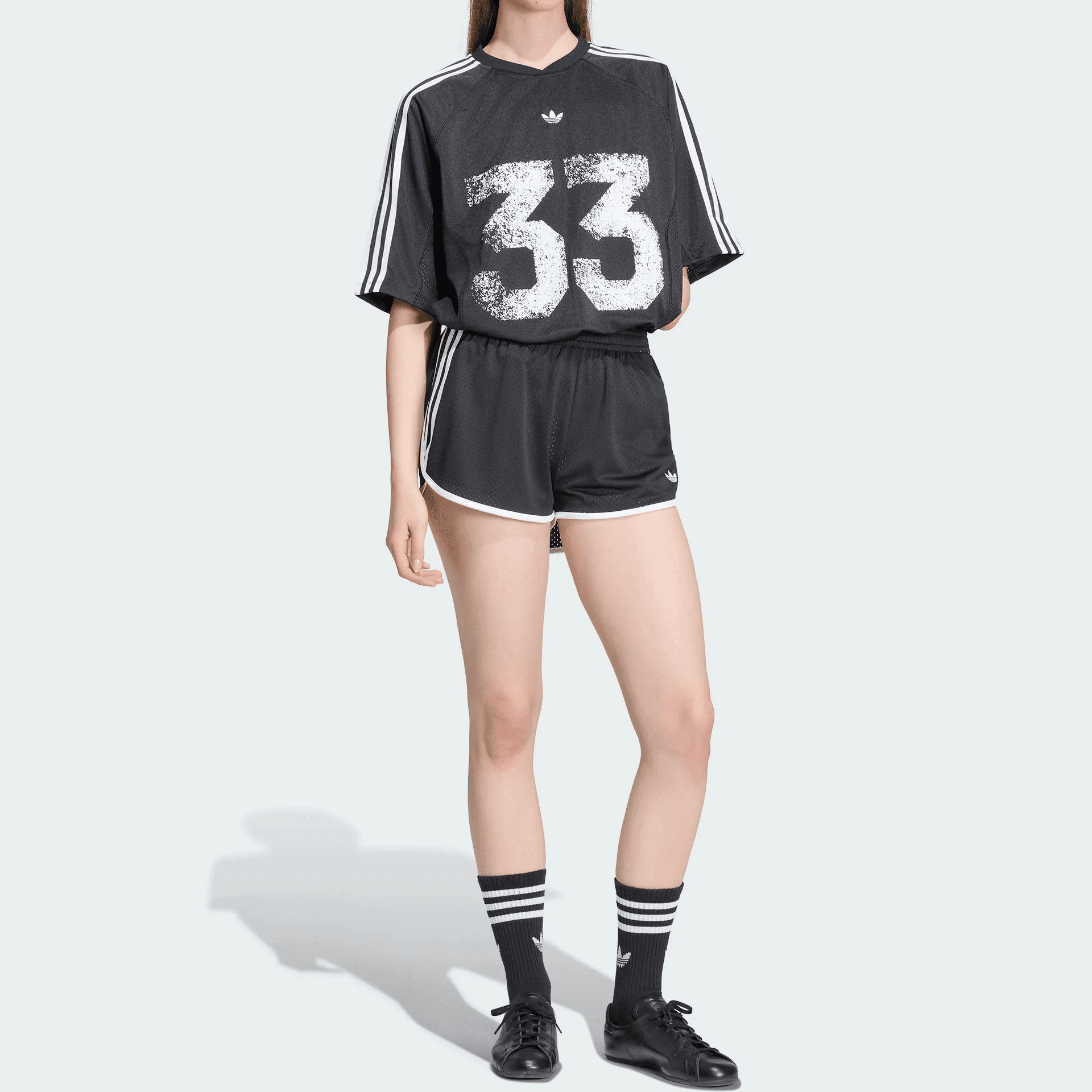 Adidas Originals TShirts Black Vneck Moderate Straight Fit