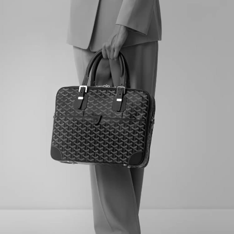 GOYARD Ambassade Canvas With Handbag Briefcase Small Marine Blue