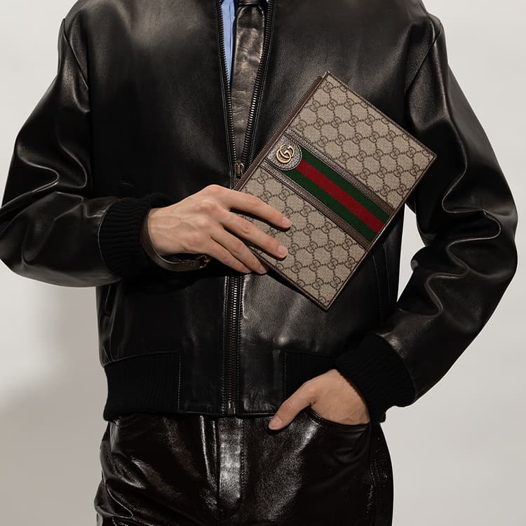 GUCCI Ophidia Canvas With Evening Bag Storage Bag Clutch Ebony/Brown