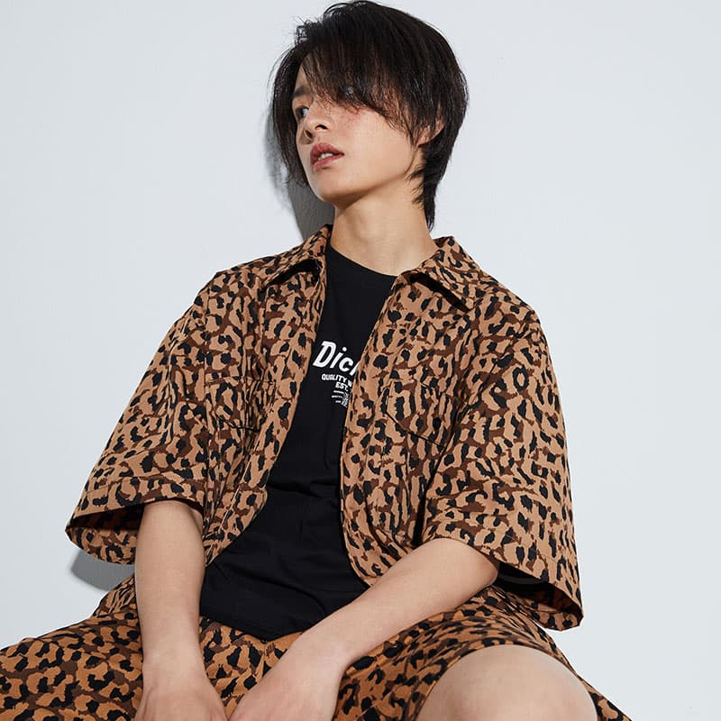 Dickies X WACKO MARIA Shirts Leopard Print Lapel Moderate Other