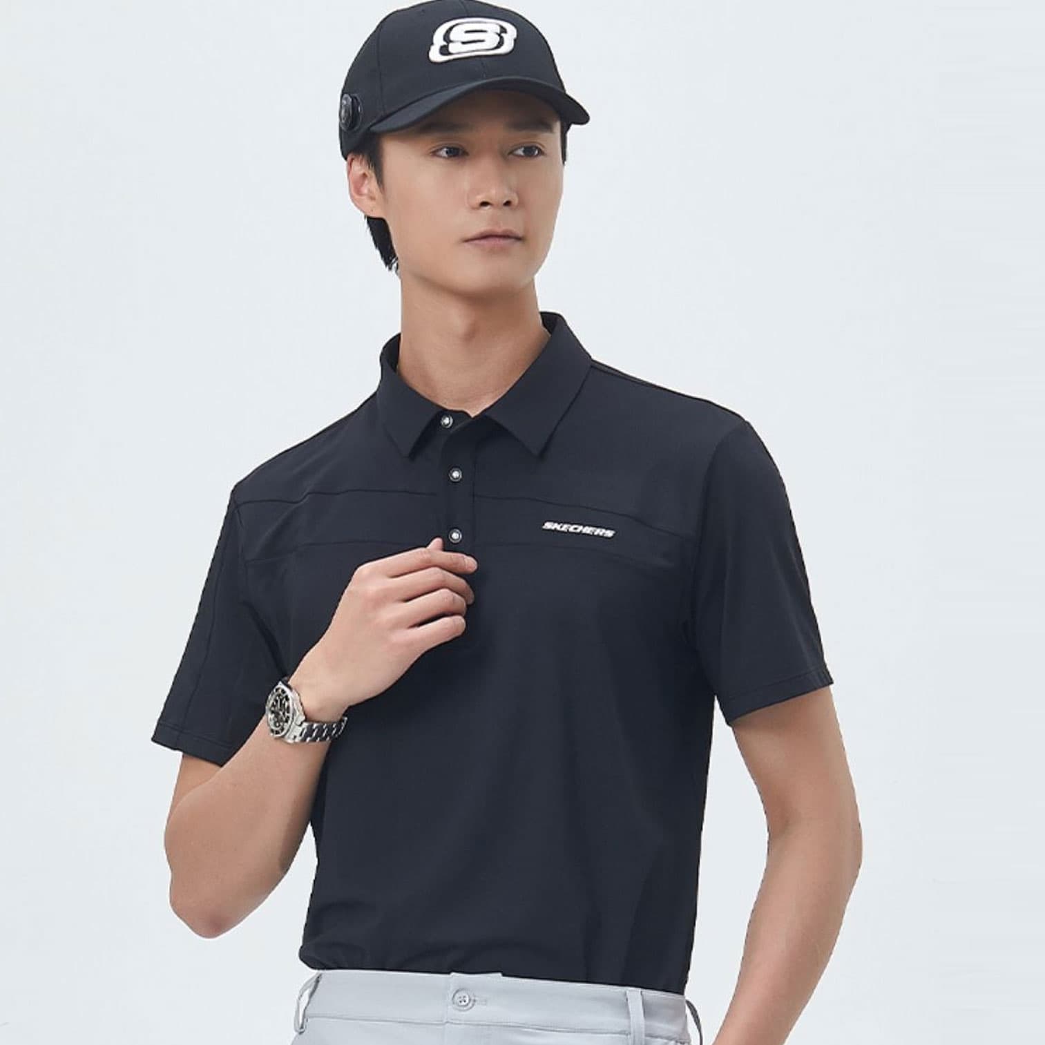 Skechers Polo Shirts Deep Ink Polo Collar Moderate Straight Fit