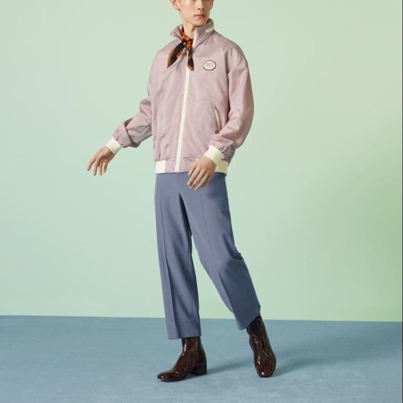 GUCCI Striped Fabric Zip Jacket