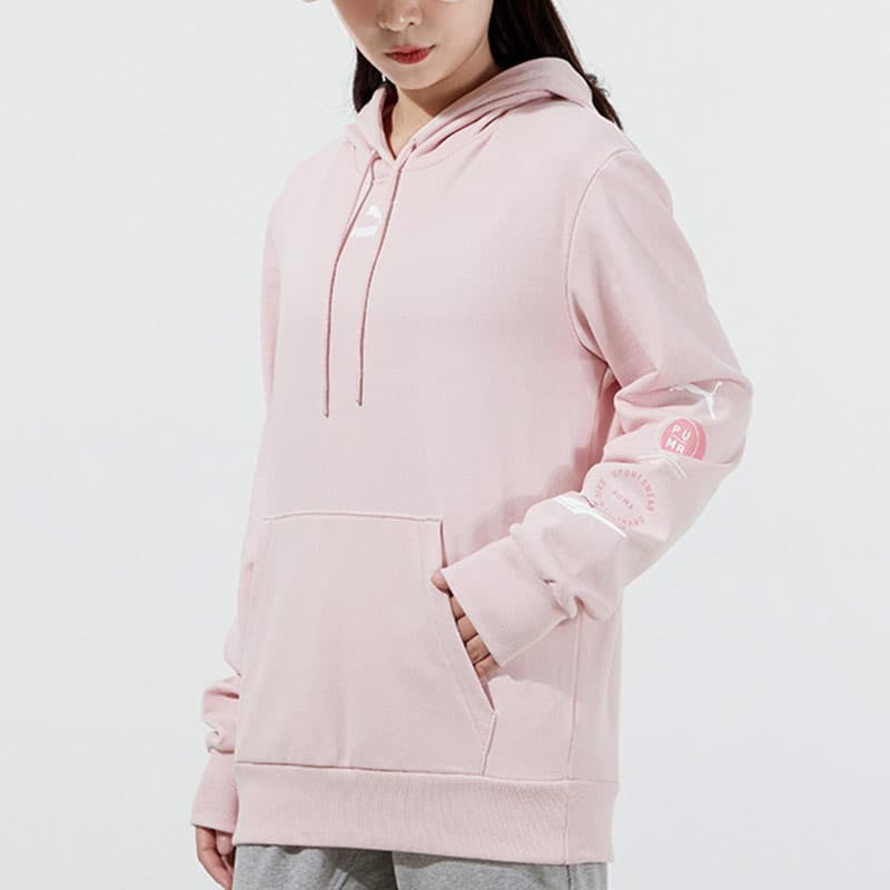 PUMA Sweatshirts Pink Hooded Moderate Regular