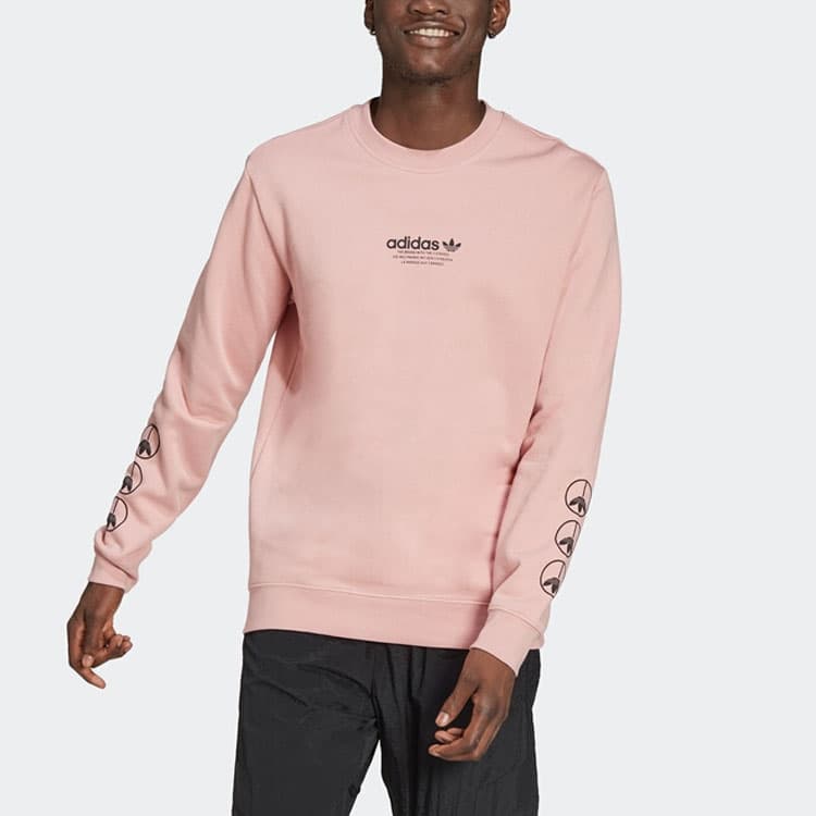 Adidas Originals Sweatshirts Pink Crew Neck Moderate Regular