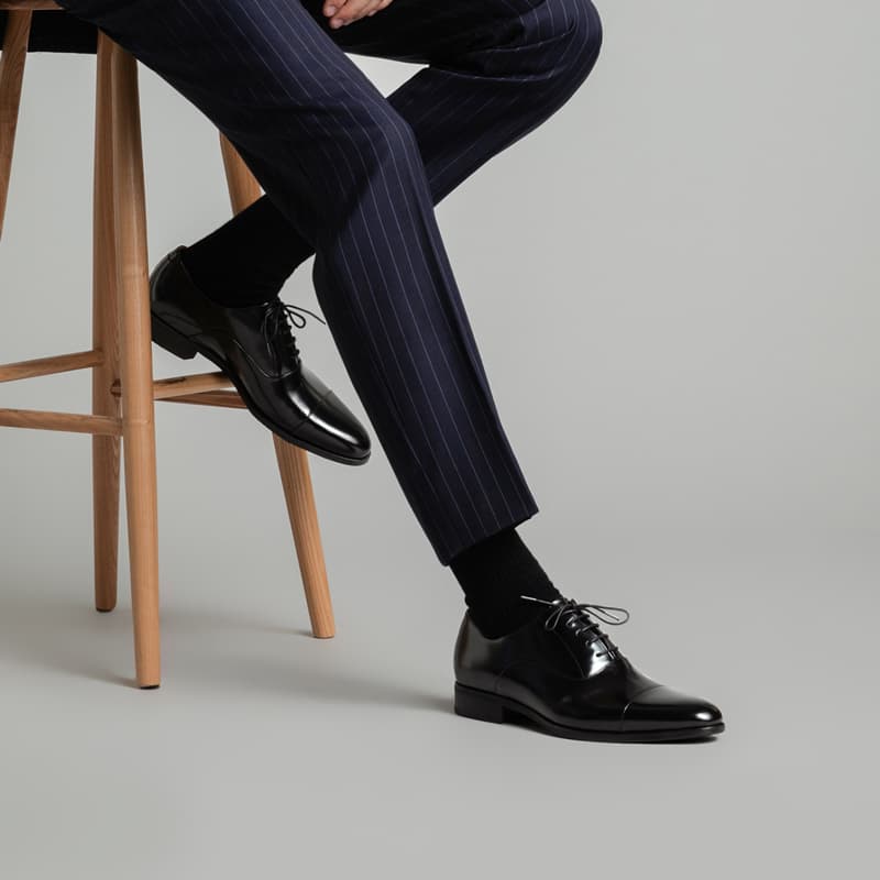 THOM WILLS British Style Shiny Oxford Dress Black