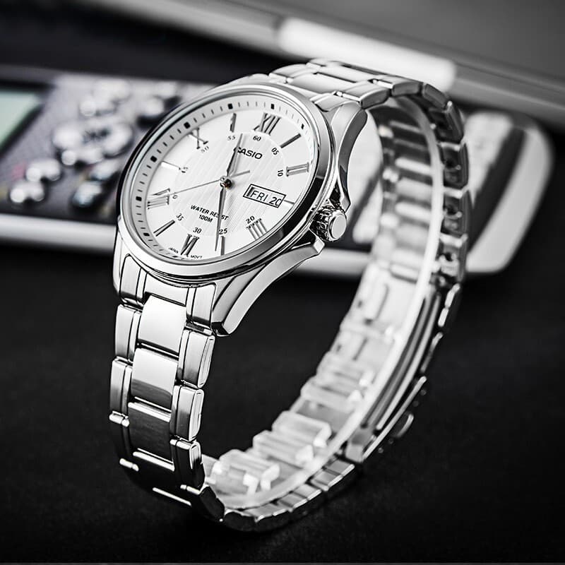 CASIO STANDARD DRESS Quartz Movement Stainless Steel Strap Watch Silver Dial