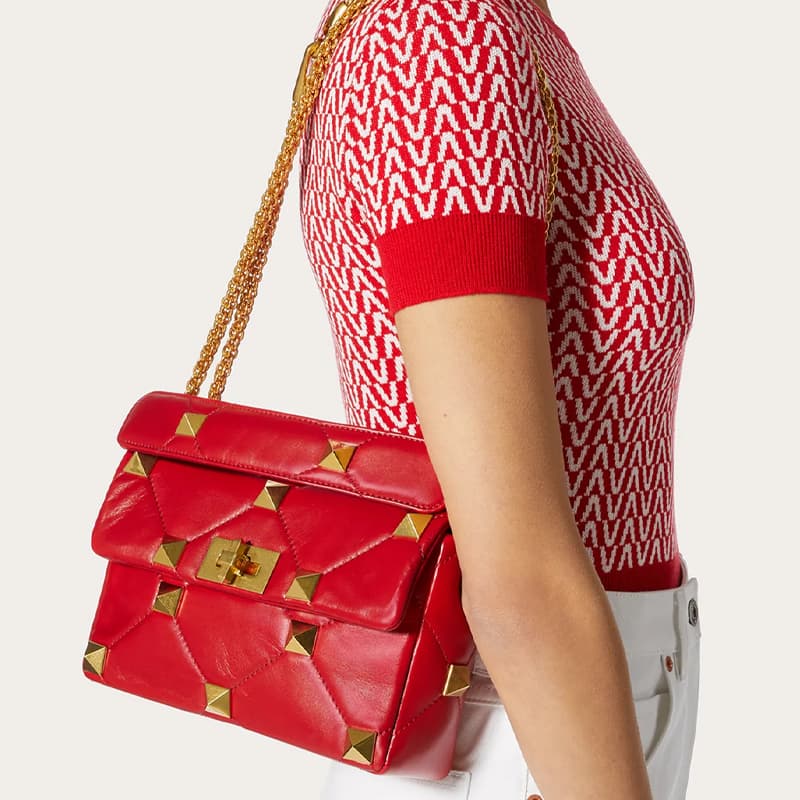 Valentino Sheepskin Crossbody Bag, Shoulder Bag Red