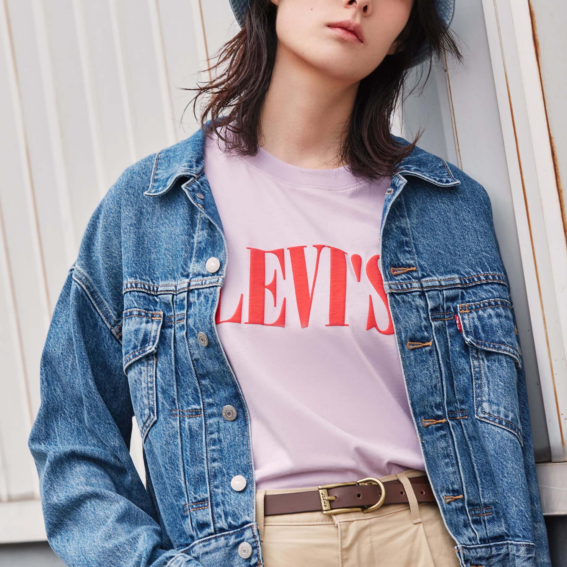 Levis Lapel Denim Jacket Blue