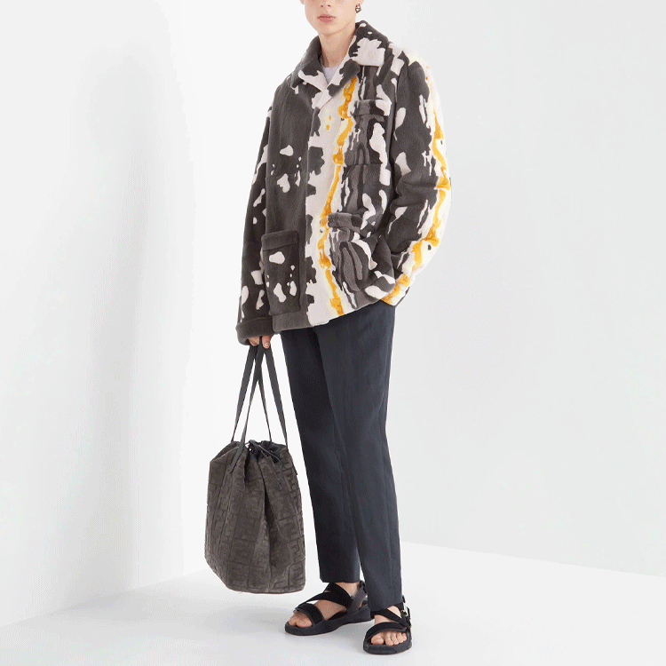 FENDI Furs Multicolor Lapel Moderate