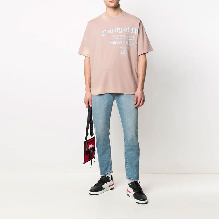 Marcelo Burlon T Shirts Pink Crew Neck Moderate Straight Fit