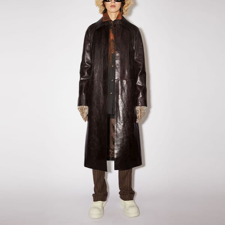 Acne Studios Jackets Brown Lapel Moderate Straight Fit