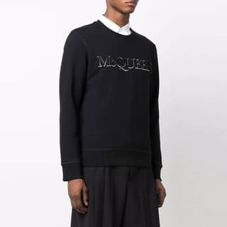 Alexander McQueen Sweatshirts Black Crew Neck Moderate Regular