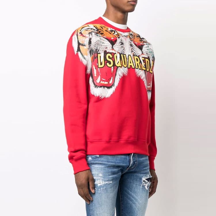 Dsquared2 Tiger Print Crewneck Sweatshirt