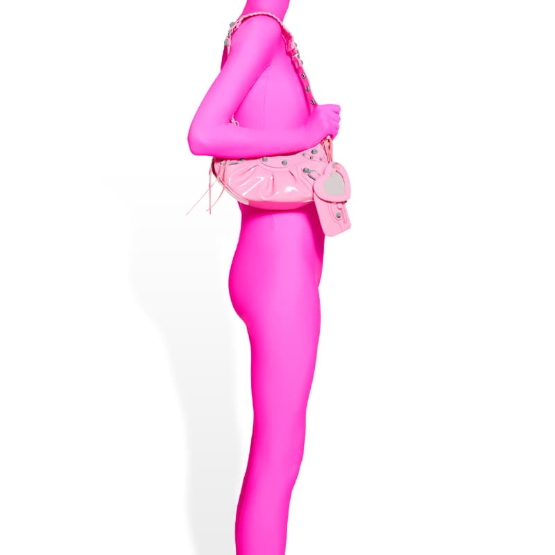 Balenciaga Le Cagole Shoulder Bag Xs Pink Patent