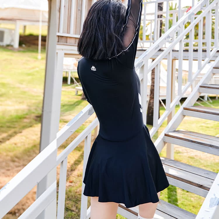 Kappa Swim & Black/White Skirt One Piece Swimsuit