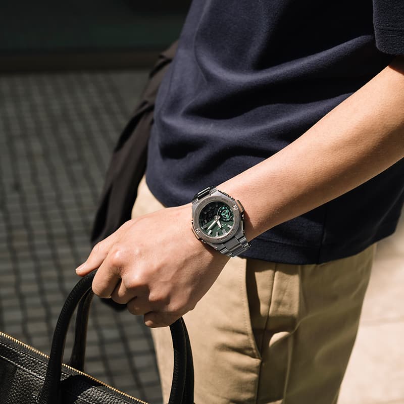 CASIO Men GSTEEL Series Green Watch