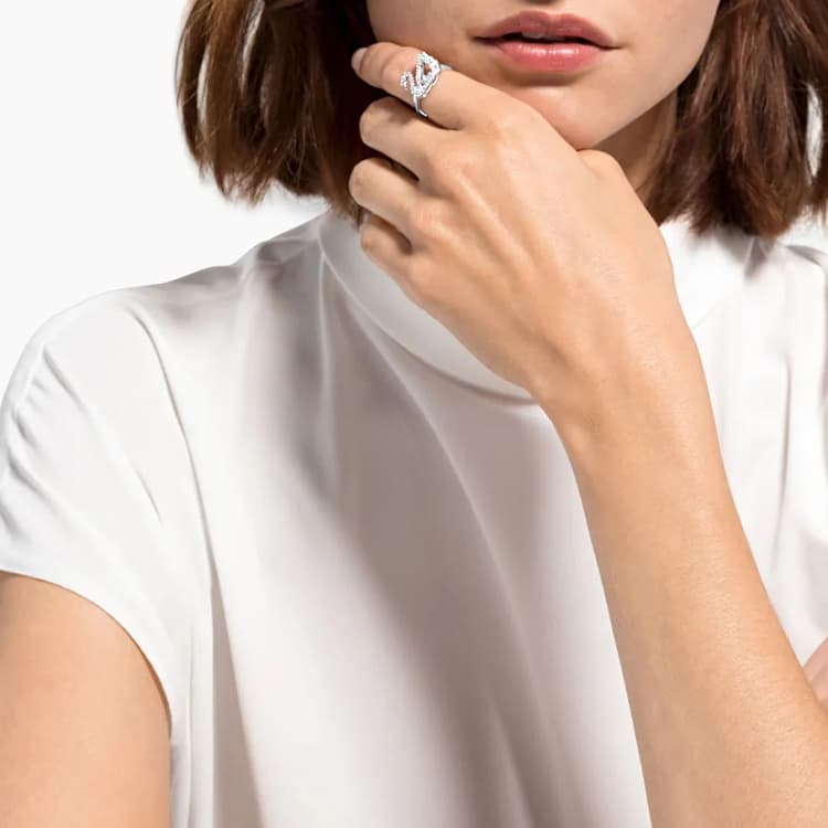 Swarovski Faux Crystal Rings White
