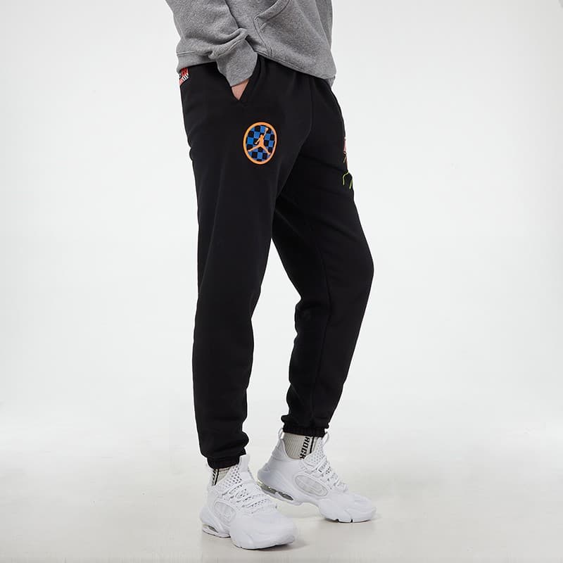 Jordan Air 23 Print Fleece Lined Foot Length Style Knitted Sweatpants Black