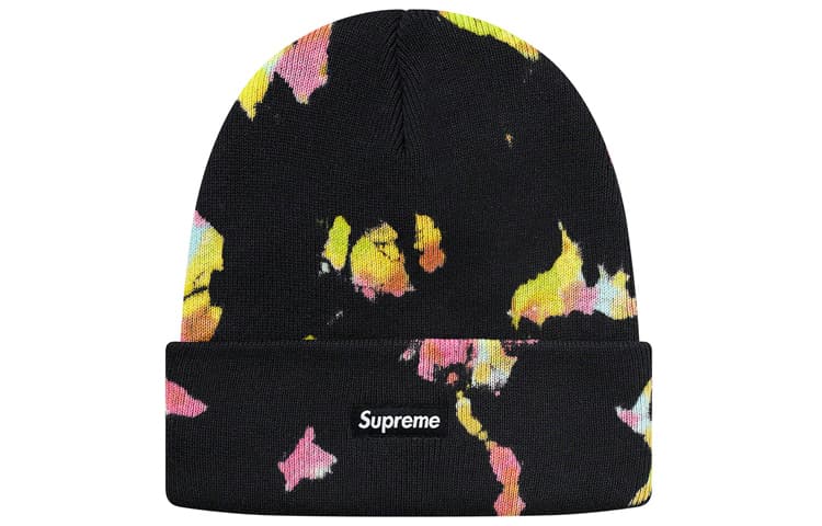 Supreme Splatter Dyed Beanie Black