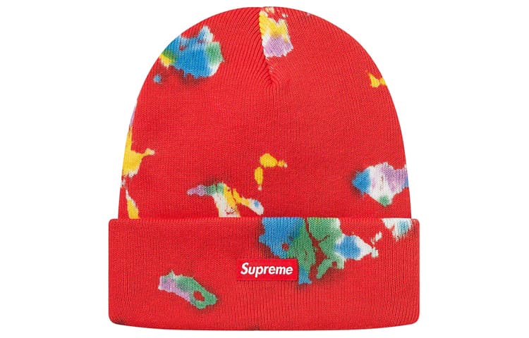 Supreme Splatter Dyed Beanie Red