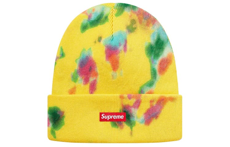 Supreme Splatter Dyed Beanie Bright Yellow