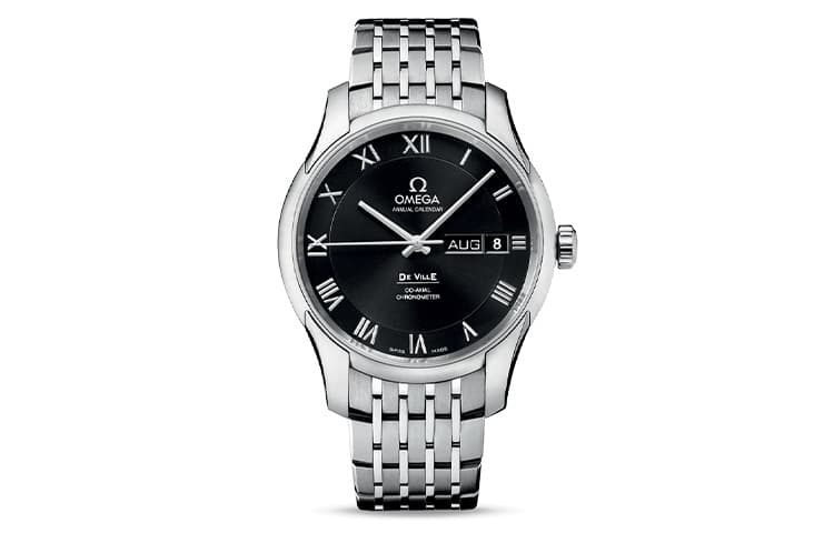 OMEGA 41 Automatic Mechanical Movement 100m Waterproof Watch 41mm Black Dial Stainless Steel Case Full Set Original