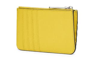 FENDI Calfskin Coin Purse Card Holder, Clutch Yellow