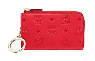 MCM Cow Coin Purse Mini Red