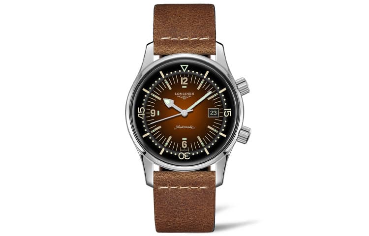 LONGINES Automatic Mechanical Movement Watch 42mm Coffee Watch Dial Stainless Steel Case Brown Strap