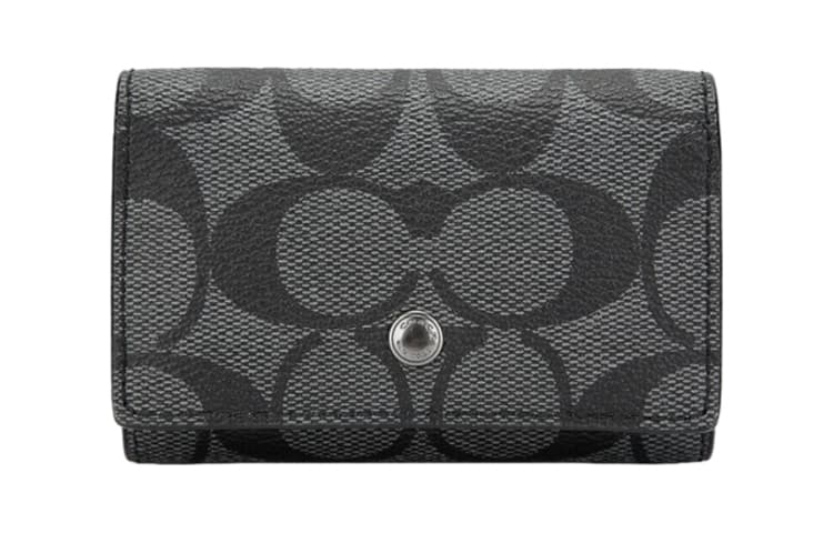 COACH Key Case PVC Key Pouch Black Black