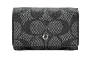 COACH Key Case PVC Key Pouch Black