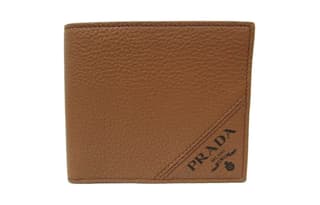 PRADA Saffiano Short Cow Wallet Brown