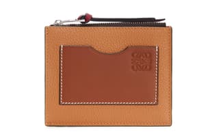 LOEWE Soft Grain Cow Card Holder Light Caramel/Hickory Nuts