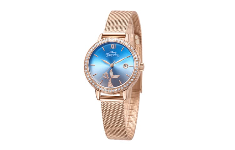 Disney Princess Quartz Movement Steel Strap Watch Watch Blue Dial MK 11503RG