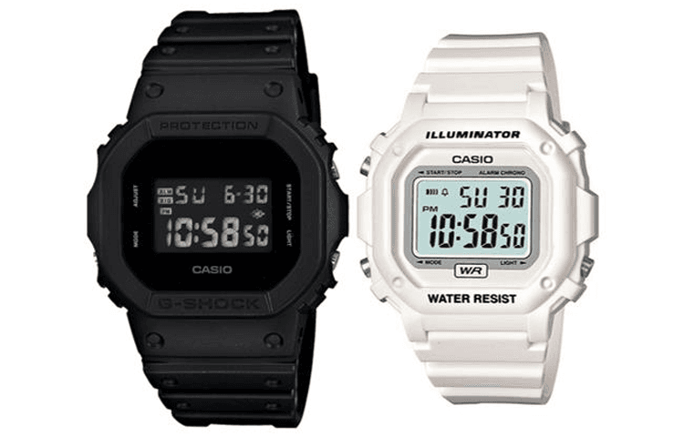 CASIO Pair Table Series Black Watch Black Dial+White Dial (Couple Watch)