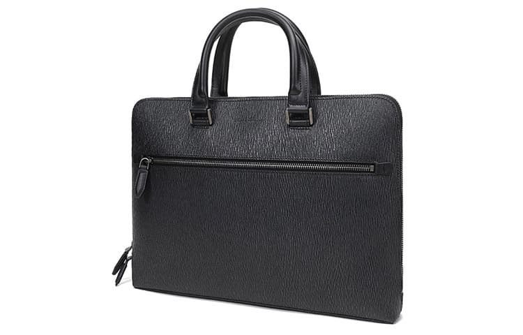 FERRAGAMO Cow Handbag Briefcase Gray Black