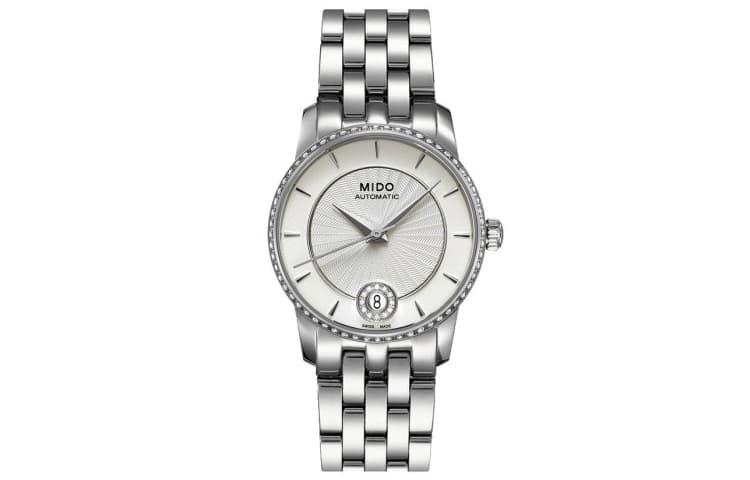 MIDO Baroncelli Automatic Mechanical Movement Watch 33mm Silver Dial Stainless Steel Case Silver White